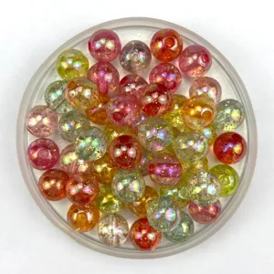 Colorful resin glitter beads with AB finish for DIY crafts, phone charms and keychains.