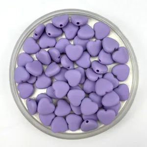 Acrylic matte heart loose beads DIY colorful love macaron bracelet jewelry accessories