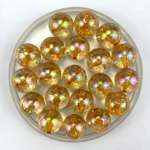 Detailed shot of 12-16mm mermaid starry glitter AB round beads, perfect for DIY accessories.