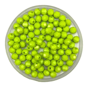 Neon green faceted acrylic loose beads for DIY necklaces, bracelets and jewelry parts.