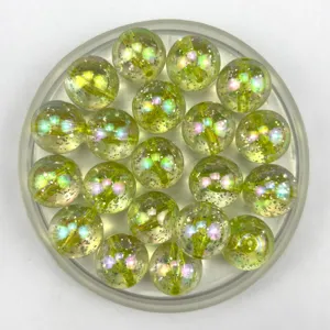 Detail view of 12-16mm mermaid starry glitter AB round beads, perfect for DIY phone chains.