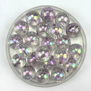 Details of iridescent mermaid glitter round beads, perfect for DIY phone charms and accessories.
