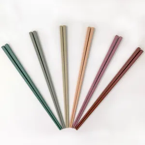 Set of multi-color alloy chopsticks, durable household kitchen tableware for daily use.