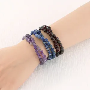 Halfedelsteen kralen armband meerlaags stapelbaar kristal pols sieraden voor vrouwen