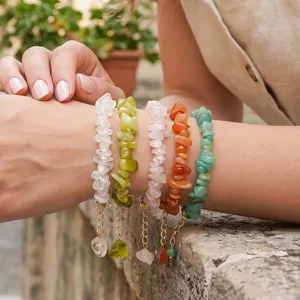 Natuursteen chip kralen armbanden set met verstelbare ketting stijlvolle damessieraden