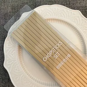 Set di bacchette in lega con scatola trasparente, durevole e antiscivolo per la casa.