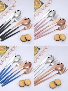 Modern stainless steel cutlery set knife fork spoon tableware for home kitchen dining table