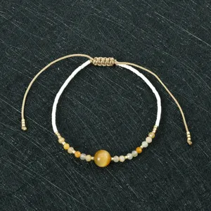 Handcrafted Miyuki seed bead adjustable bracelet with retro style, perfect for daily wear.