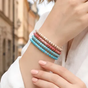 Bohemian multi-layer stackable disc beaded bracelet set for stylish women fashion jewelry