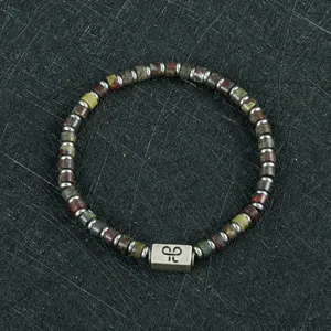 Heren 4MM tijgeroog kraal armband metalen afstandskraal stijlvol sieraad detailweergave