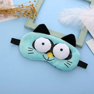 Cute cartoon plush sleep mask for sleeping, soft shading eye cover with cute character design.