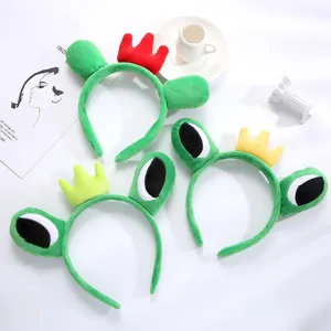 Diadema de peluche de rana bonita corona divertida aro de pelo accesorios fiesta pelo
