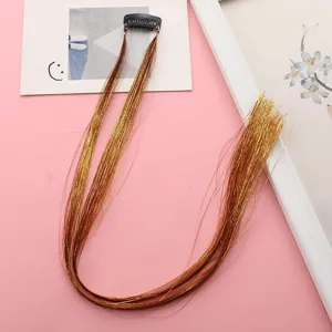 Extensions de cheveux strass lametta pinces mèches brillantes scintillantes pour fête.