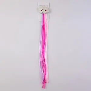 Kids colorful hair extension wig clip cute cloud hairpiece for girls party daily wear styling