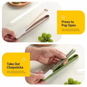 Boîte de rangement de baguettes push-up portable étui de vaisselle transparent bureau