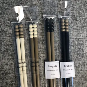 Set de palillos de aleación con diseño de cuentas, vajilla para el hogar duradera para la comida diaria.