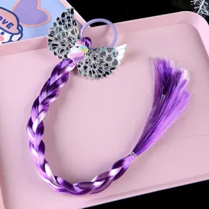 Enfants perruque violette tressée corde à cheveux mignon licorne aile design cheveux 1pc