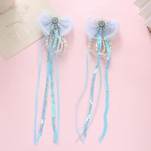 Bambini blu molletta per capelli fiocco treccia parrucca nappa accessori capelli bimba