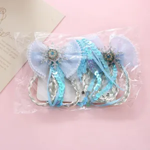 Set molletta per capelli principessa ghiaccio fiocco blu fiocco di neve treccia foto
