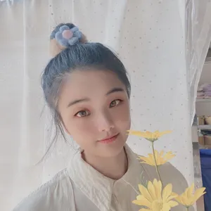 Plush flower hair scrunchie for women, cute winter fuzzy hair tie ponytail holder.