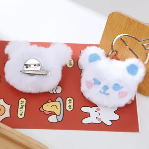 Spilla orsetto di peluche carina soffice kawaii accessore per capelli vestiti borse stile
