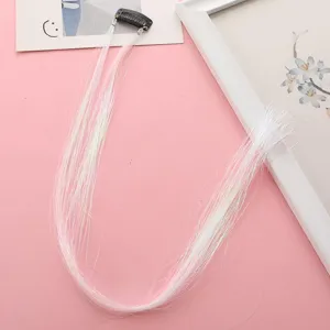 Extension de cheveux tinsel laser colorée clip mèche scintillante pour fête festival coiffure