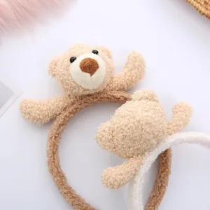 Cute plush bear headband fluffy lamb wool hair hoop sweet cartoon lovely hair accessory!