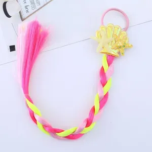 Enfants coloré extension de cheveux tresse élastique coquillage étoile de mer fête accessoire
