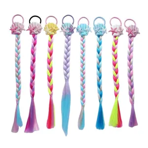 Perruque tressée colorée pour enfants avec élastiques coquillage étoile, accessoires de fête.