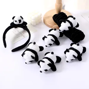 Cute Cartoon Panda Hair Accessories Plush Panda Hair Clip Headband Brooch Hair Band Headwear Cute Animal Hair Jewelry