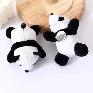 Cute 3D plush panda brooch pin fluffy animal badge backpack clothes accessories gift