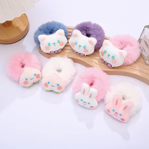 Fasce per Capelli in Peluche con Animali Cartoon Carini Morbidi e Soffici Elastici per Capelli Accessori per Capelli per Piccole Bimbe Bambini