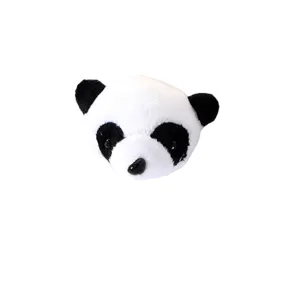 Cute plush giant panda hair clip headband, soft animal hair accessory for daily wear.