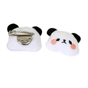 Cute plush panda hair clip brooch multi-functional cartoon animal hair accessory for daily wear