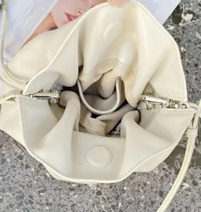 Damen echtes Leder Wolke Eimer Tasche lässig weiche Umhängetasche Schultertasche Innenansicht