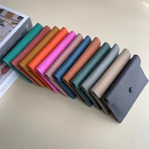 Portefeuille court en cuir véritable pour femmes, mini étui à cartes portable ultra-fin.