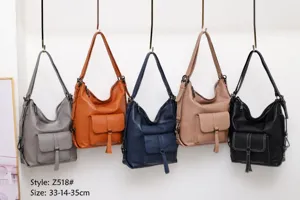 Sac à bandoulière pour femme en cuir véritable et grand sac à dos multifonctionnel