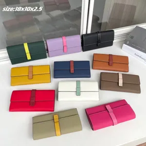 Portafoglio lungo donna colorblock scomparti carte zip borsa pochette dimensione 18x10x2.5cm