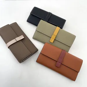 Portafoglio lungo donna scomparti carte elegante colore a contrasto borsa pochette pratica