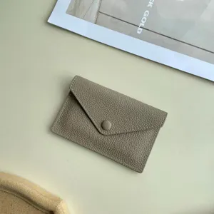 Portefeuille minimaliste en cuir véritable, porte-monnaie et cartes ultra-mince pour femmes.