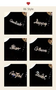 Ensemble de broches lettres en strass exquises, épingles de mots en cristal scintillant.