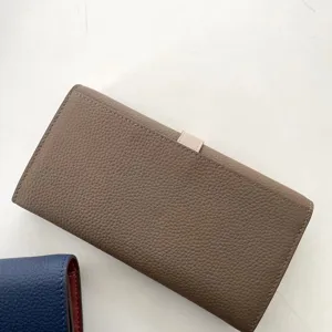 Portafoglio lungo donna stile di lusso borsa a mano minimalista marrone elegante