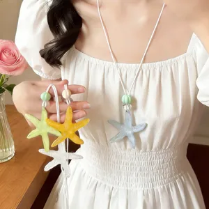 Lange Seestern Pullover Kette Harz Anhänger Halskette Strandurlaub Dopamin Stil Mode Schmuck Für Damen