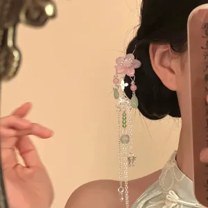 Chinesischer Stil Feen Blumen Quaste Haarnadel elegante Hanfu Haarschmuck Accessoire