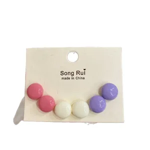 Süße macaron farbene runde ohrringe stilvolle minimalistische harz ohrstecker für damen freizeit