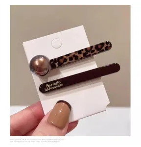 Koreanisches Leoparden Schokoladen Haarspangen Set elegante modische Haarspange für Damen