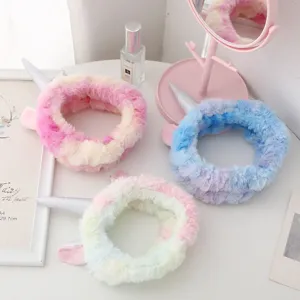 Banda para el Cabello de Unicornio de Forro Polar de Coral Suave Diadema Ultra Suave para Lavar la Cara Maquillaje Fiesta de Halloween Regalo Tocado de Mujer