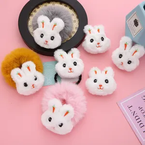 Dolce Elastico per Capelli a Coniglietto in Peluche Carina Spilla di Animali di Cartone Animato per Bambini Ragazze