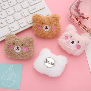 Plush bear brooch cute cartoon animal pin fluffy stuffed badge apparel accessories diy