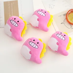 Spilla dinosauro in peluche rosa carina accessorio DIY distintivo per vestiti e borse.